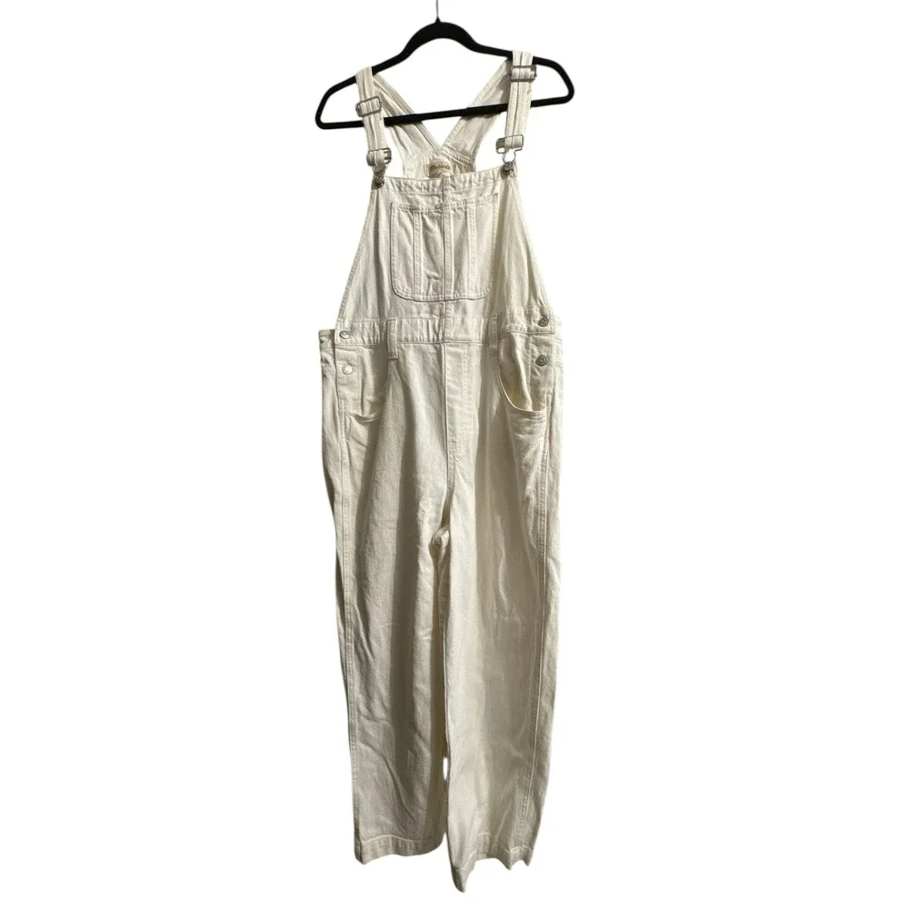 Madewell Women's White 100% Cotton Overalls Size L - Picture 3 of 11